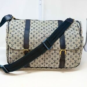 Louis Vuitton Blue Monogram Mini Lin Sac Maman 2003 Diaper/Messenger Bag EUC